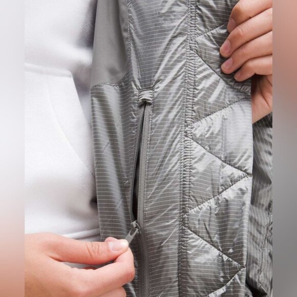 Lululemon Wunder Puff 600 downfill Long Waterproof light grey Puffer jacket Coat - Picture 5 of 13